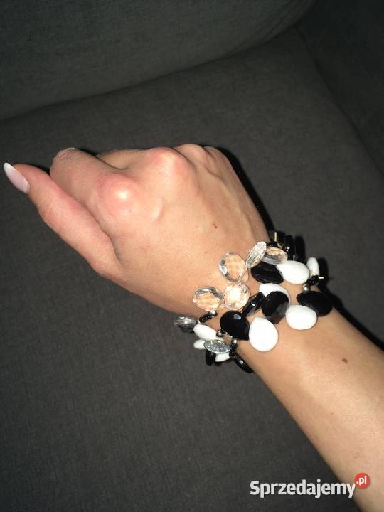 Nowa rozciągliwa bransoletka kokardka koraliki Nisko