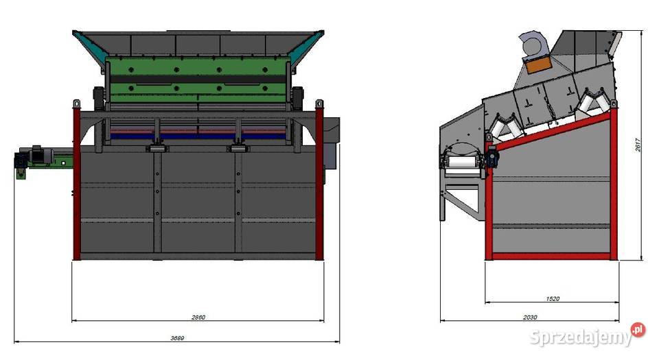 Przesiewacz wibracyjny 3 frakcje z przenośnikiem Grodzisk Mazowiecki