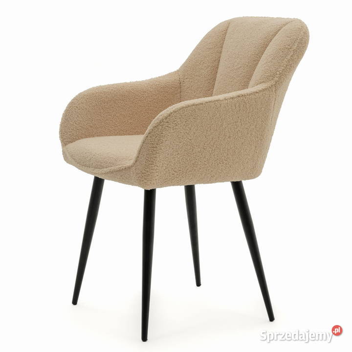 Krzesło Tapicerowane Lago Ciemnobeżowe Boucle 60cm Tarchały Małe sprzedam