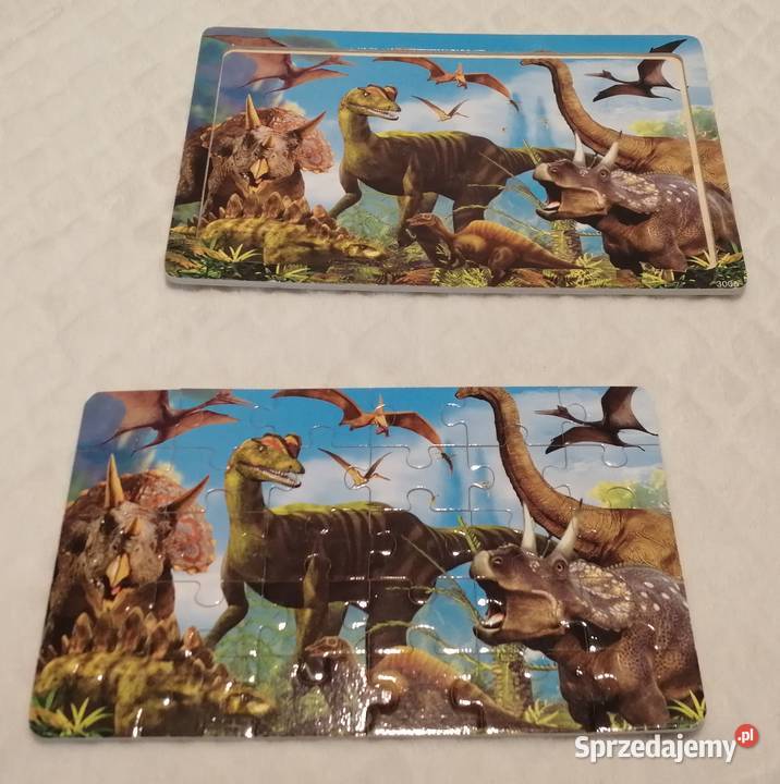 Puzzle w ramce drewniane Dinozaury 223x147 30 el Czeladź