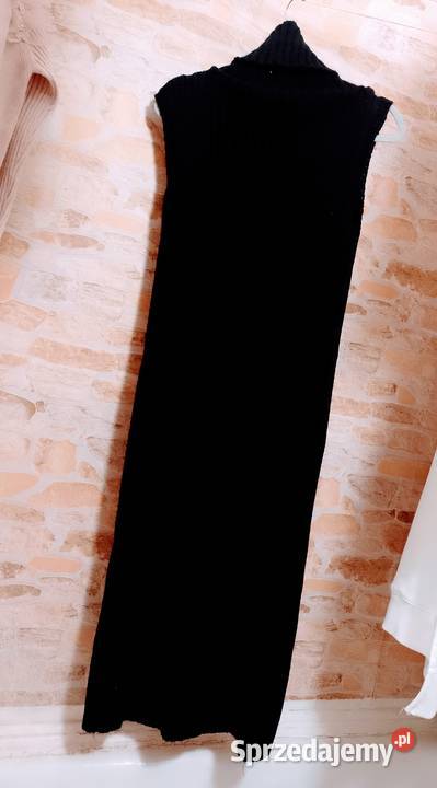 3638 SM Długa sukienka dzianinowa z golfem z Bez wzoru Spódnice i sukienki Kraków