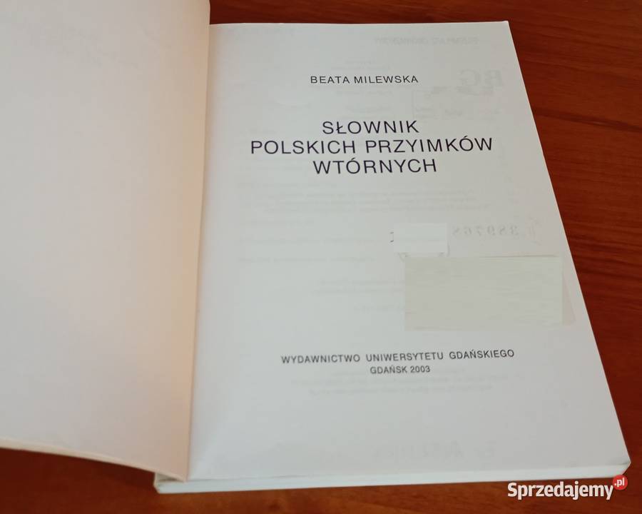 Słownik polskich przyimków wtórnych Beata Gdańsk