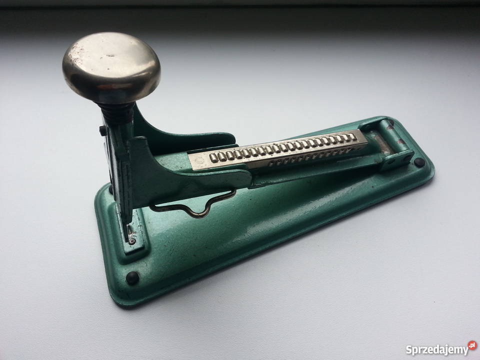 Stary solidny zszywacz biurowy do papieru z PRL