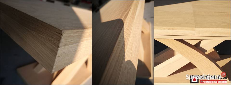 Stół X Drewniany Dąb Naturalna okleina Bekas sprzedam