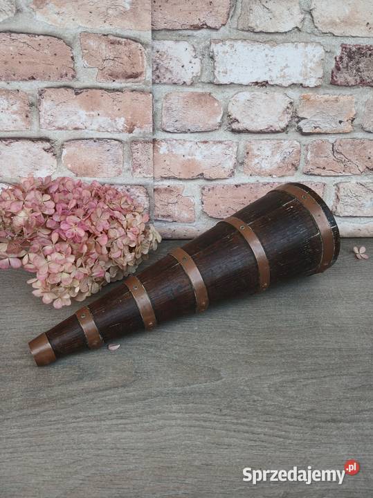 Stara drewniana butelka na wino francuska Warszawa