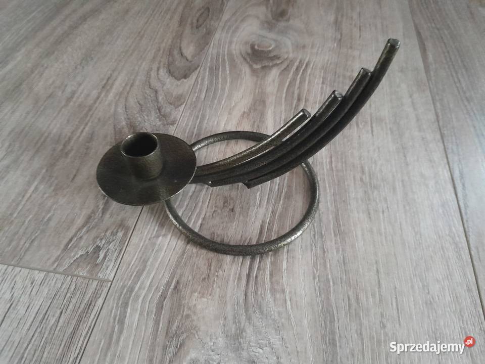 Świecznik metalowy na 1 świecę rękodzieło Wieliczka