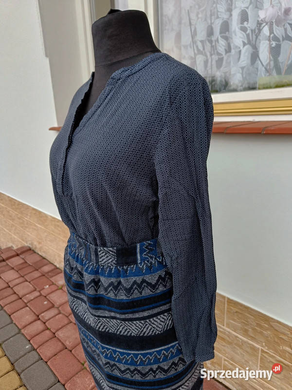 Niebieska koszula we wzór r L XL Rozmiar 40(L) podkarpackie Dąbrowica
