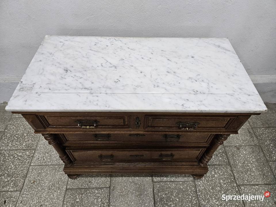 Stara komoda z szufladami i marmurowym blatem Nowy Sącz