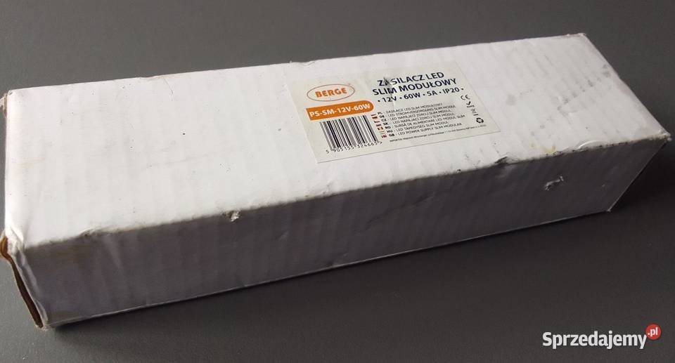 Zasilacz LED modułowy Slim 12V 60W 5A IP20 BERGE Rewal sprzedam