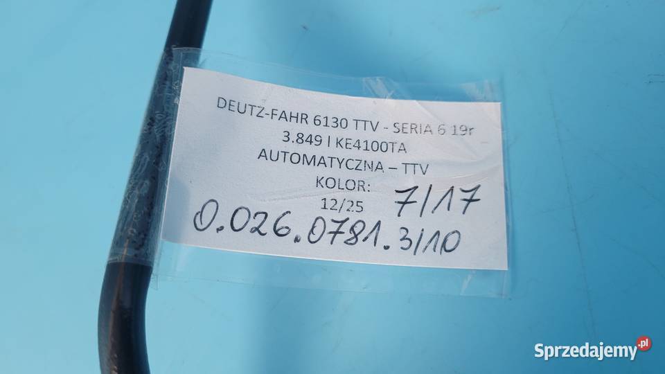 DEUTZFAHR 6130 TTV PRZEWÓD RURA HYDRAULICZNA