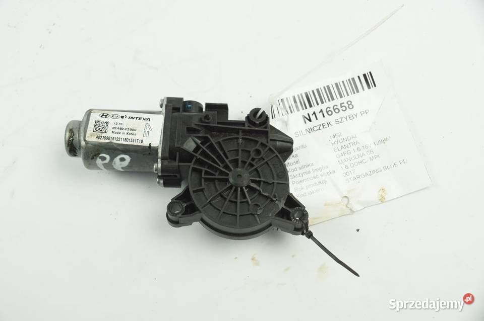 82460F2000 ELANTRA VI SILNICZEK SZYBY PP Lipno