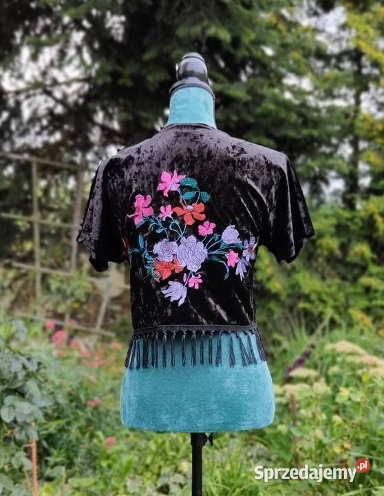 Bolerko kamizelka Lindex dzarna welur aksamit XS Szczecin