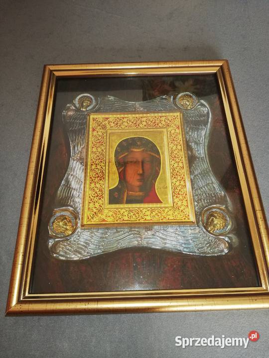 Matka Boska Częstochowska obraz 27x22 złota rama