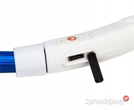 Niebieska Obroża LED psa kota Regulowana USB Dla psów Płock
