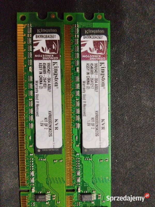 Pamięć DDR2 2GB 2x1GB 800MHz Kingston KVR Dual KINGSTON Lublin
