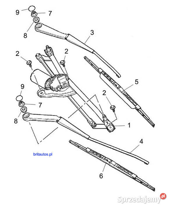 RAMIĘ WYCIERACZKI ZESTAW WIPER ARM SET LHD