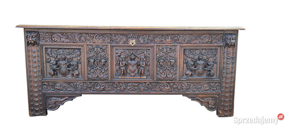 KUFER SZAFKA NEORENESANS RZEŹBIONA