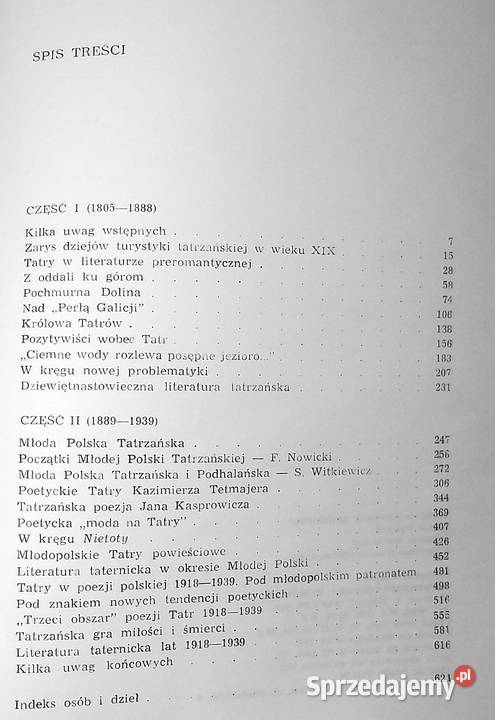 MAŁ Kolbuszewski Tatry w literaturze polskiej Książki naukowe i popularnonaukowe Warszawa