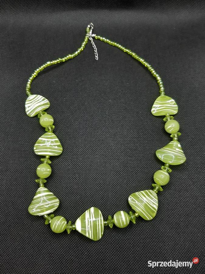 Zielony naszyjnik kolczyki Radom