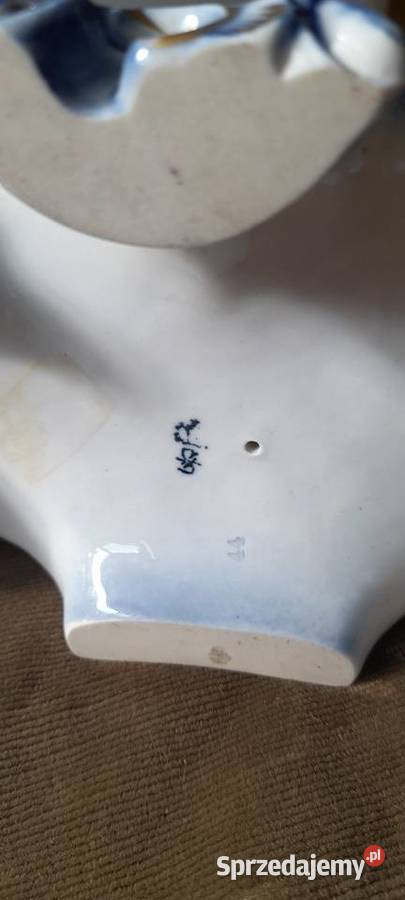 Porcelanowy zegar kominkowy w stylu rokokowym Pleszew
