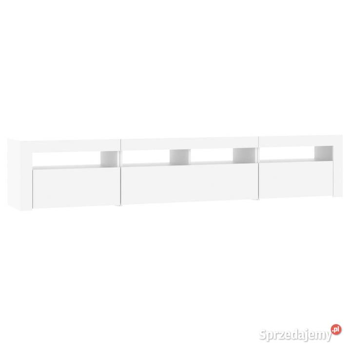 Szafka pod TV z oświetleniem LED biała 210x35x40