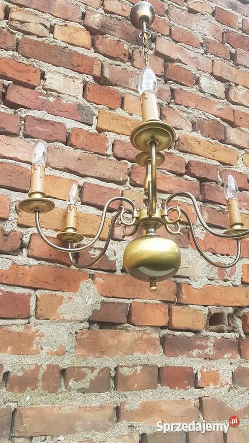 żyrandol sześcioramienny mosiężny salonowy Dargikowo