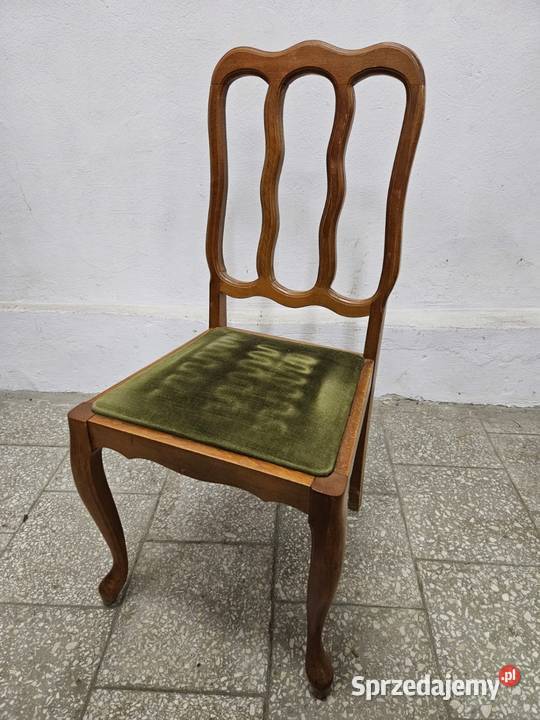 Krzesła ludwikowskie 6 sztuk zielone Dom i Ogród
