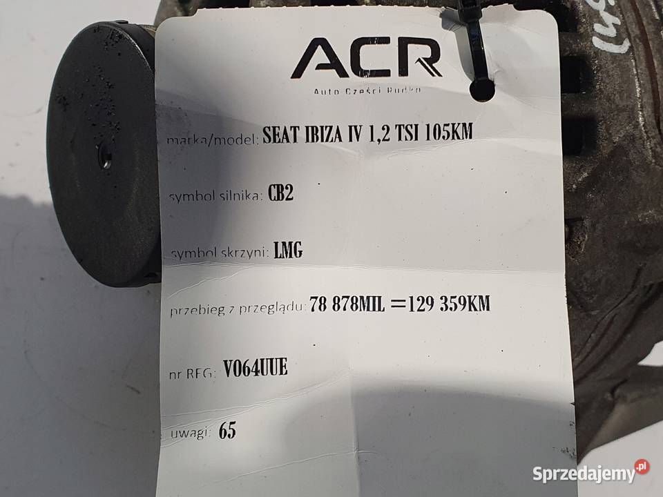 ALTERNATOR Seat Ibiza IV 12 TSI bosch 03F903023D Chełm sprzedam