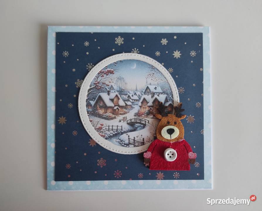 Kartka ręcznie robiona handmade z okazji Świąt Antyki, Sztuka, Kolekcje sprzedam