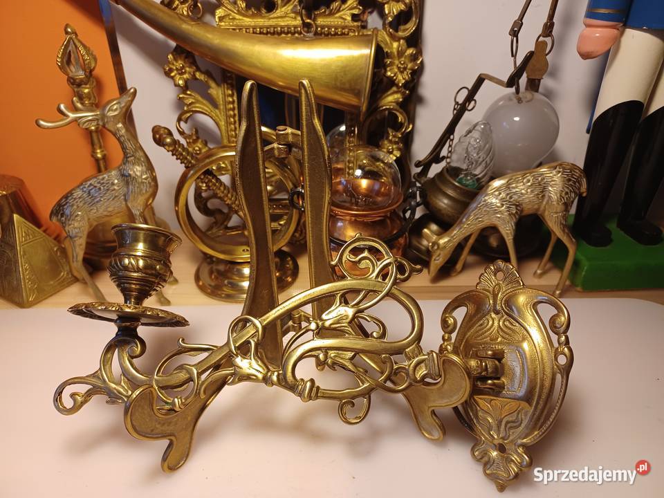 Świecznik do pianina Mosiądz wielkopolskie Poznań
