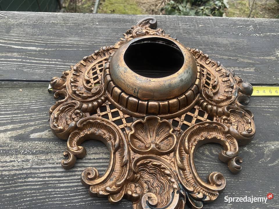 Obudowa zegara lustra kinkietu mosiężna duża Antyki Zielonka