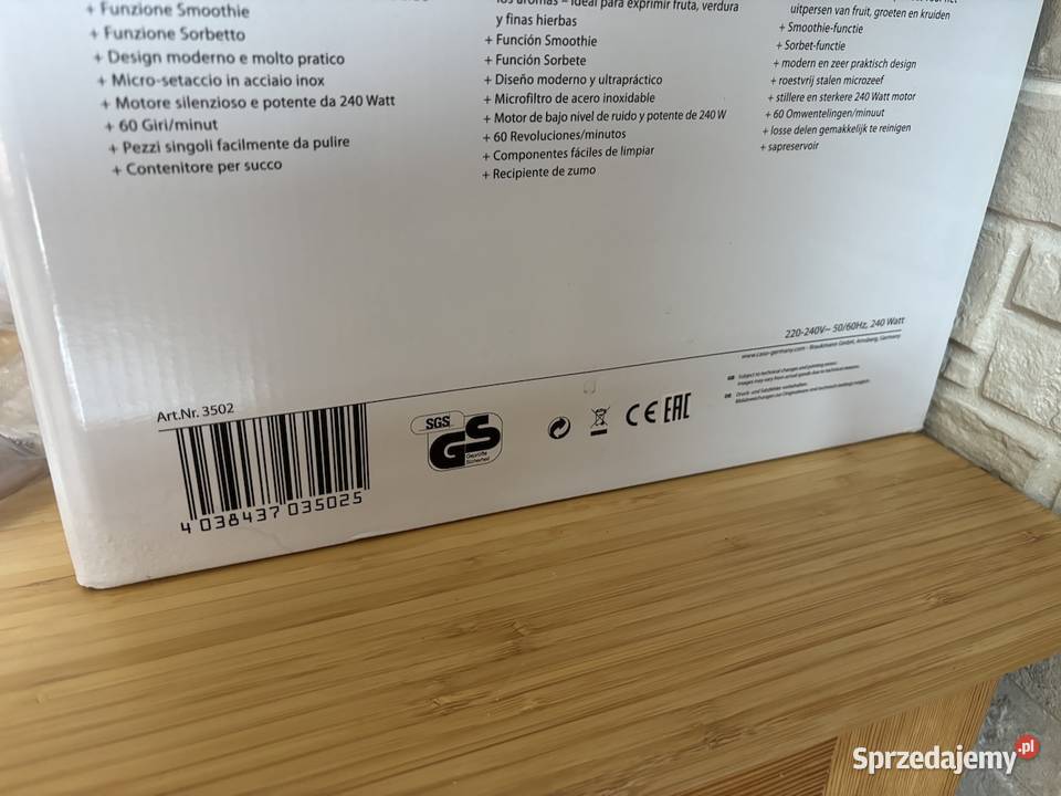 Wyciskarka wolnoobrotowa Caso SJW400 W Produkt śląskie Bytom