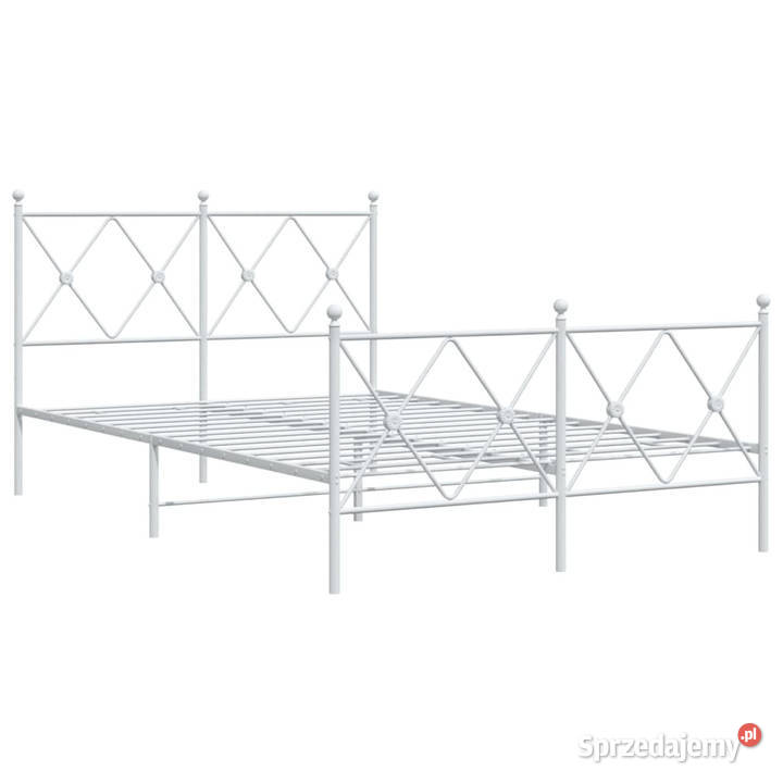Łóżko Metalowe Białe Rama Łóżka Ze Stelażem 207cm mazowieckie