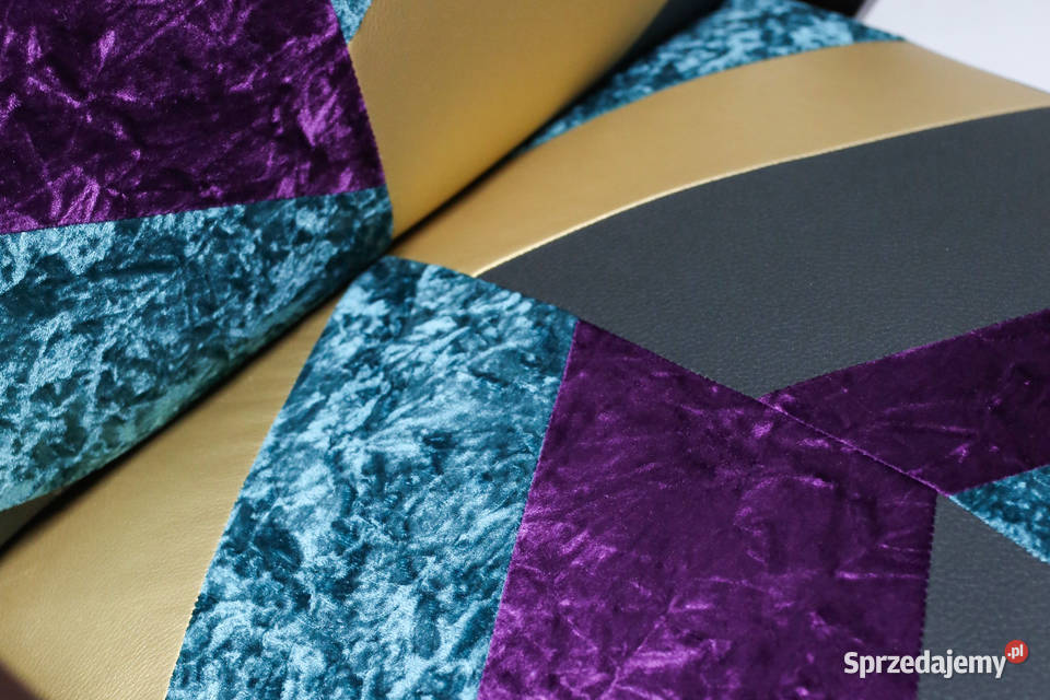 Krzesło Patchwork Kolorowe Vintage Pluszowe 60cm Kazimierz Biskupi sprzedam