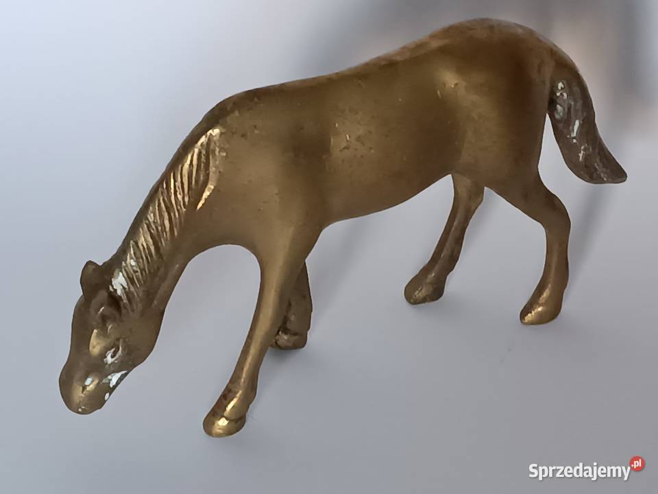 Mosiężna figurka konia Koń pasący się Dekoracja Rzeszów