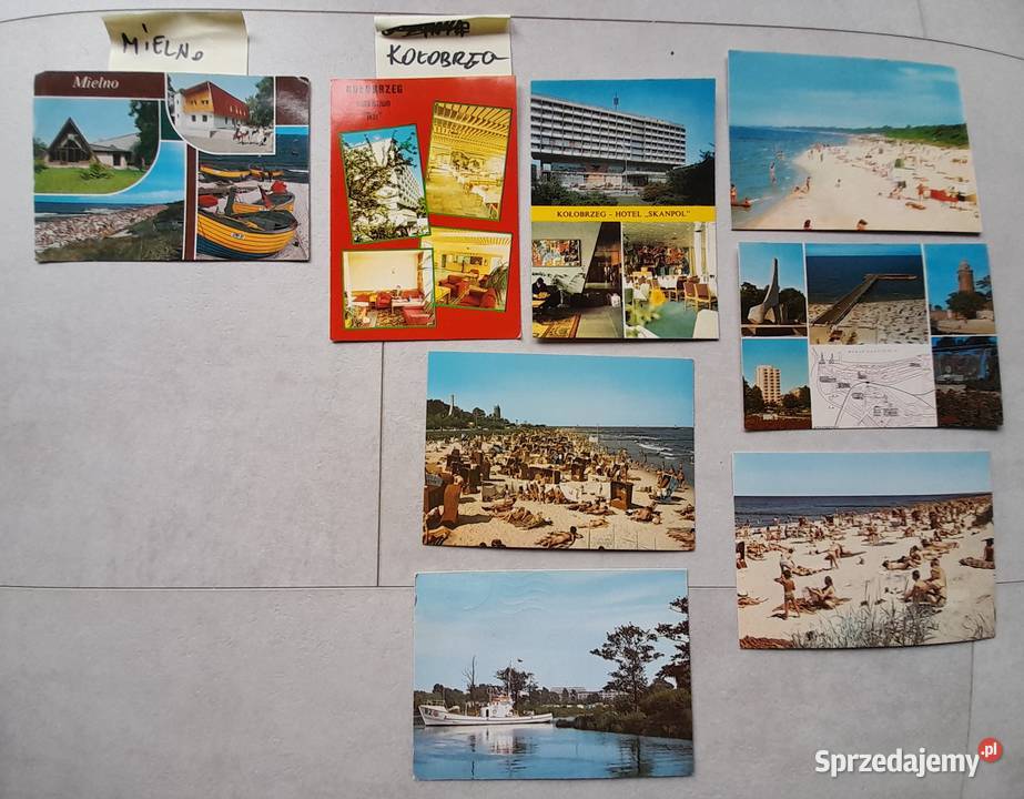 Stare pocztówki kartki pocztowe Kołobrzeg Mielno Pocztówki i karty telefoniczne Dąbrowa Górnicza sprzedam