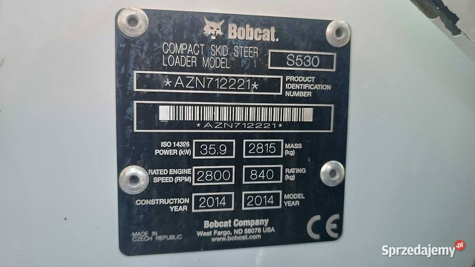 Miniładowarka BOBCAT S 530 14r 28t 130 S 100 220