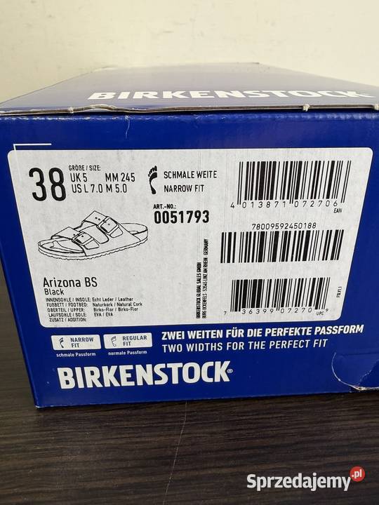 Klapki Birkenstock Arizona BS 0051793 Narrow Fit inna Warszawa