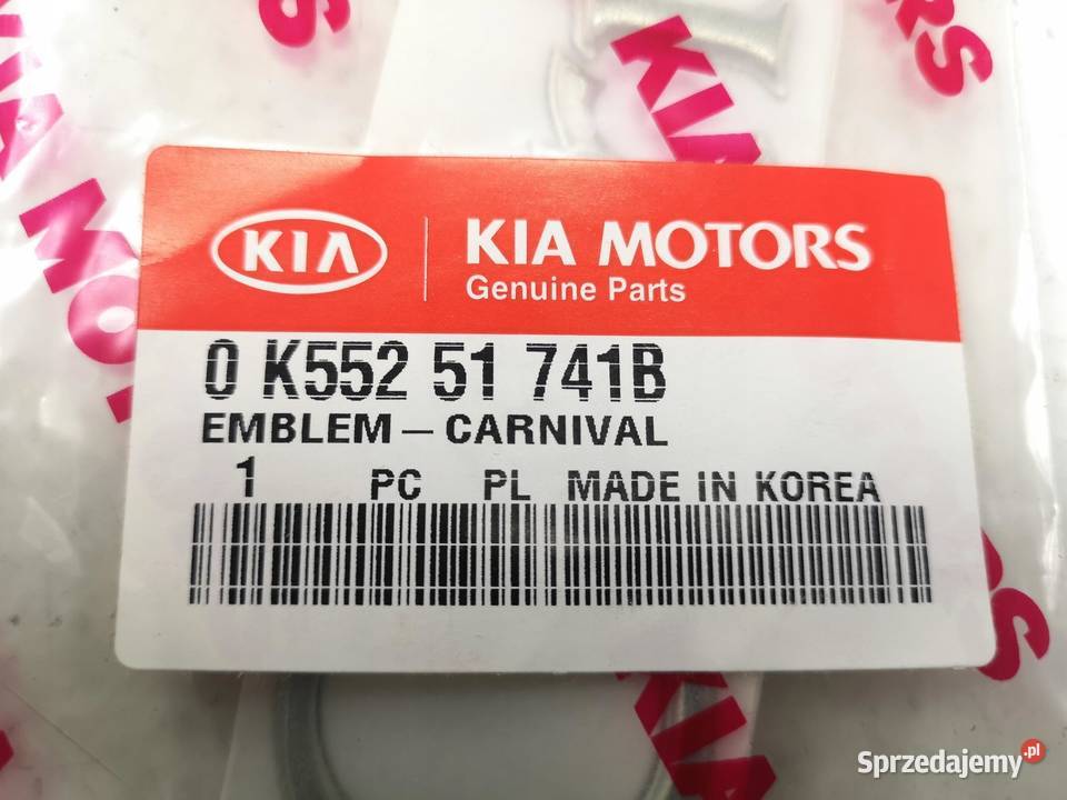 EMBLEMAT NAKLEJKA KLAPY KIA CARNIVAL 99 lubelskie