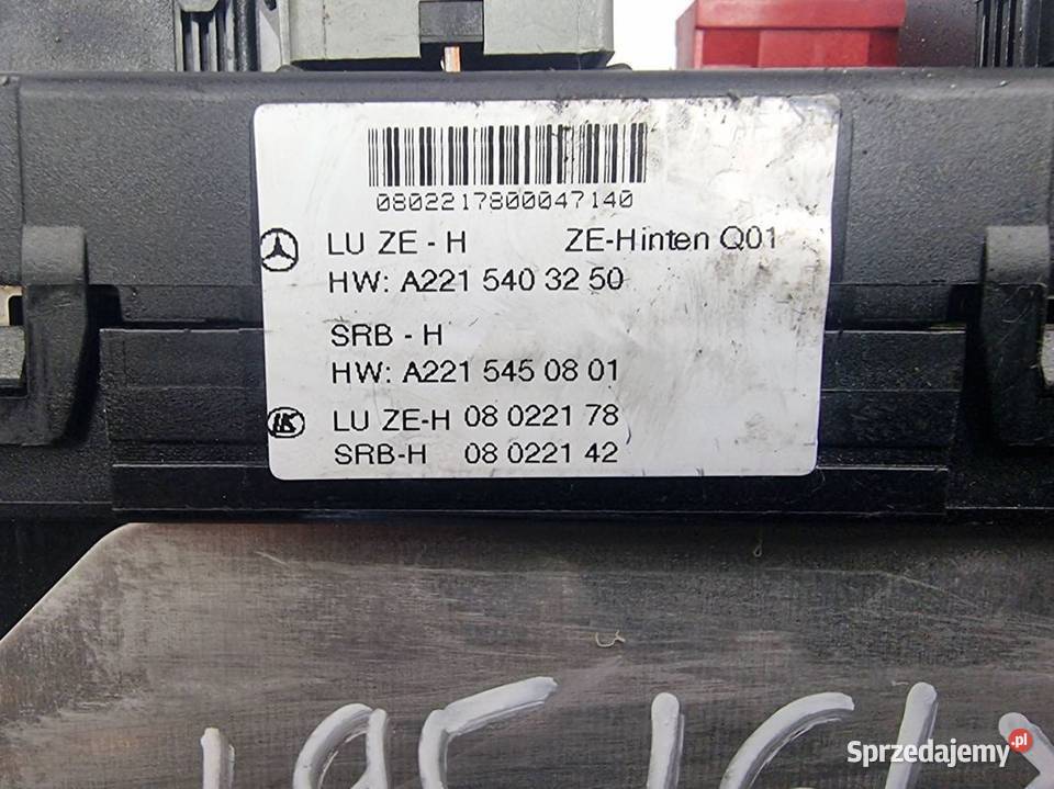 SKRZYNKA BEZPIECZNIKÓW MERCEDES W 221 Pozostałe Lipno sprzedam