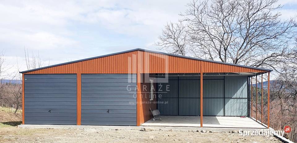 GARAŻ BLASZANY 6m x 6m wiata 6x6 dwuspad 2x Brzesko