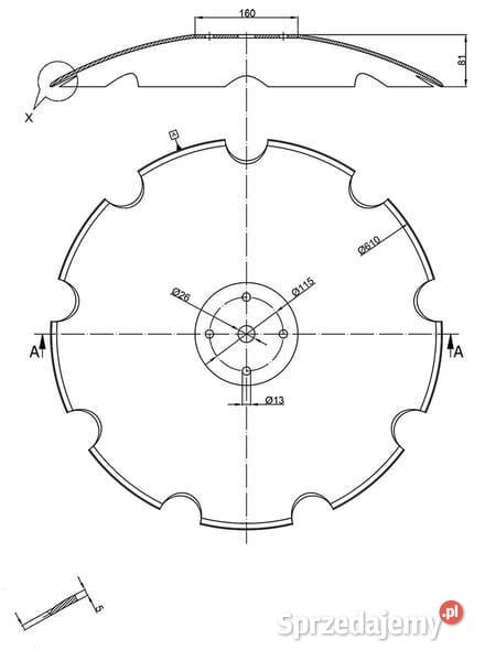 Talerz brony uzębiony 610x5 HD6104115 Kamionna