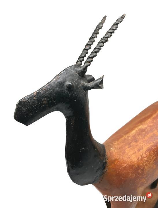Stylowe rzeźby gazeli metal drewno Komplet inny kolor Kraków