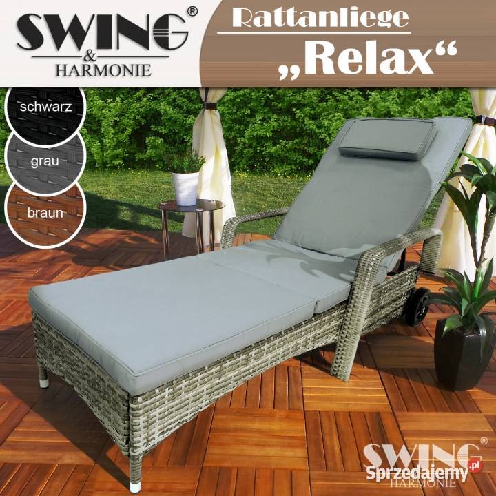 LEŻAK LEŻANKA OGRODOWA TECHNORATAN KOLOR SZARY Kalety