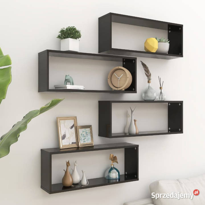 Półki ścienne kostki 4 czarne 60x15x23 WM807137 Warszawa