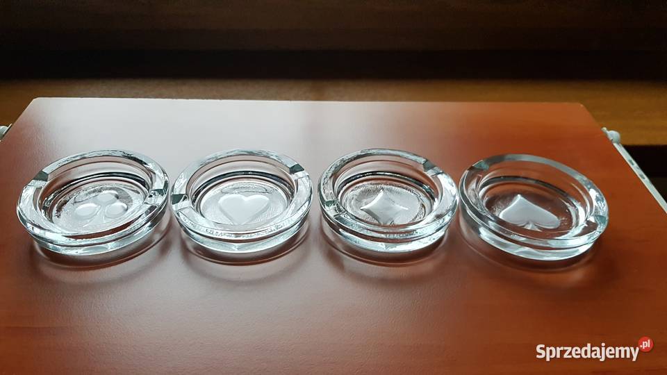 Zestaw 4 popielniczki do brydża pokera z śląskie Dąbrowa Górnicza