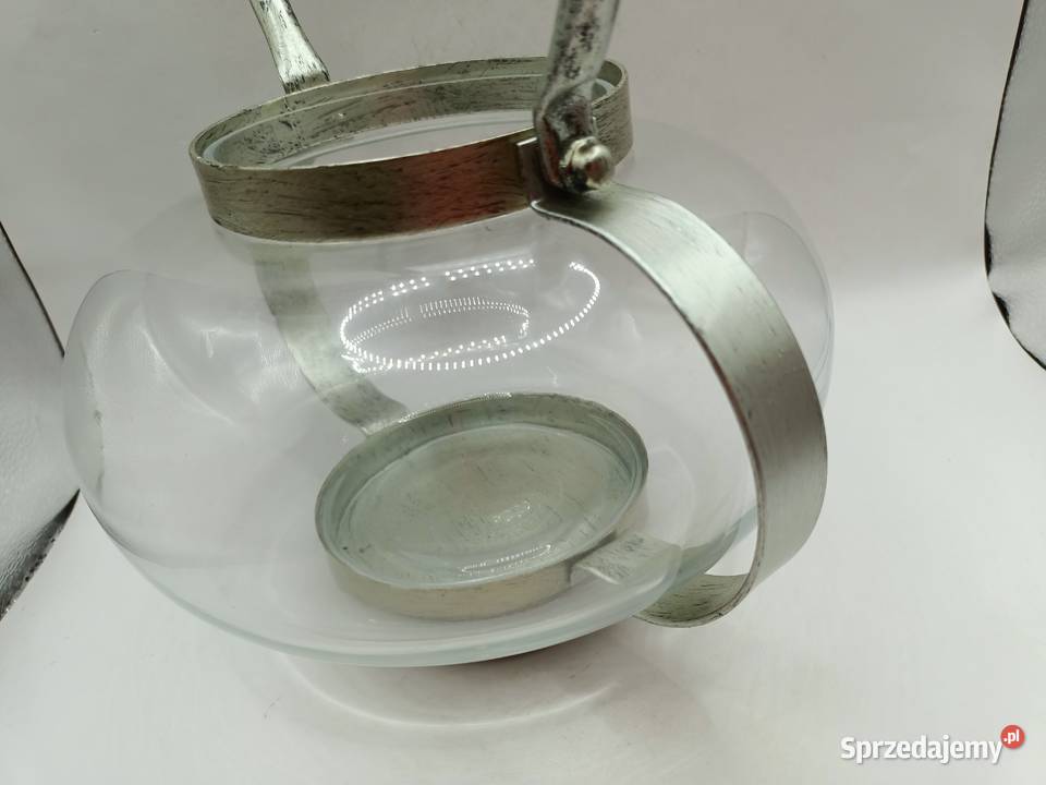 Dekoracja ogrodowa lampion szklany z metalem Zamość