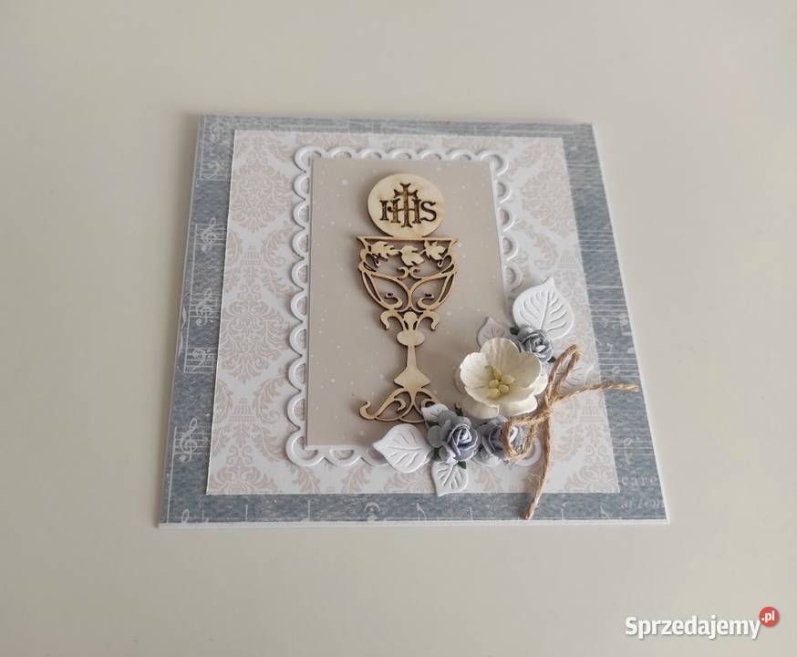 Kartka ręcznie robiona Komunia Święta handmade Łódź sprzedam