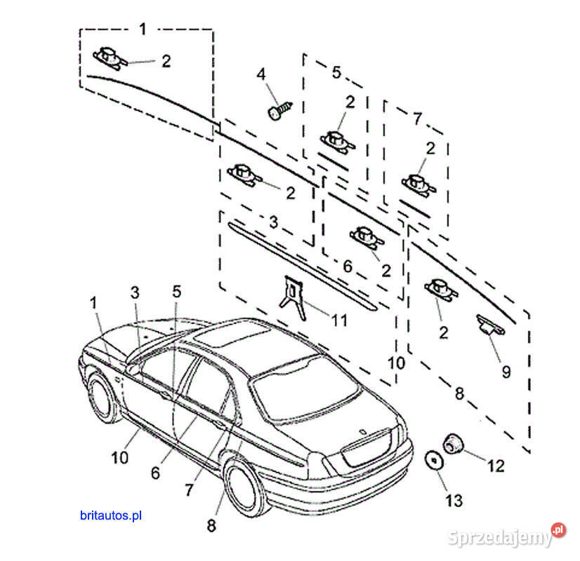 NAKRĘTKA PODKŁADKA LISTWY CHROMOWANEJ ROVER 75 Poznań