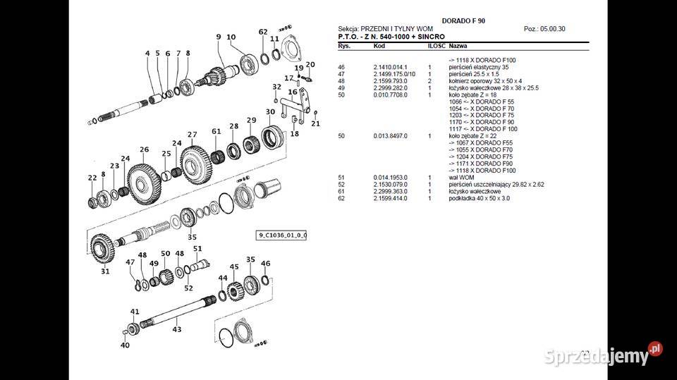 SAME DORADO F90 katalog części Polsku Gdańsk